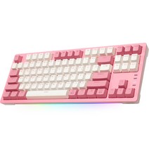 앱코 RGB BAR 기계식 유선키보드 갈축, 텐키리스, 핑크, AN01T