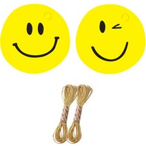 인디케이 해피 스마일 텍 2종 x 50p + 샌드골드 금사 2p 세트, 옐로우(텍), 1세트