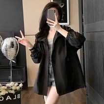 아뗄릭 여성용 빅사이즈 패치 포인트 봄 가을 후드 점퍼 02802