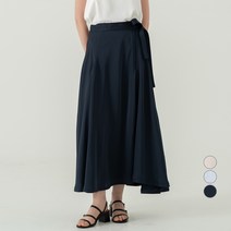 ELLE PARIS 새틴 랩 스커트