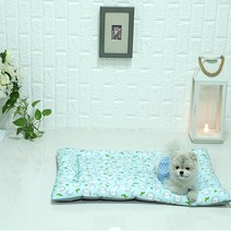 두기펫 반려동물 쿨 인견 매트, 인견 라마블루