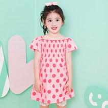 마리앤모리 여아용 핑크빅도트원피스