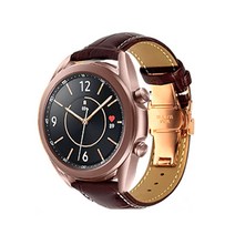 오버기어 갤럭시 워치4 5 40mm 42mm 44mm 45mm 46mm 가죽 스트랩, 브라운 로즈 골드(L-4), 1개