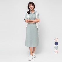 캐럿 여성용 반팔 셔츠 면 원피스