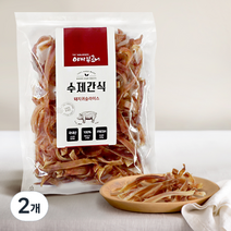 야아부르니 수제간식 대용량팩, 돼지귀슬라이스, 2개