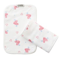 맘스네이처 유아용 오가닉 순면 아기띠 침받이 2p, 러블리, 1세트