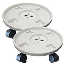 제로홈 동그라미 이동식 화분받침대 2p, 화이트