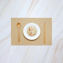 파스텔톤 방수 식탁매트 테이블, 베이지, 45 x 30 cm