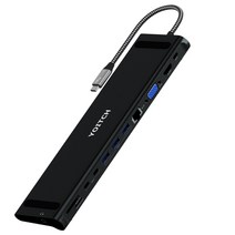 요이치 썬더볼트3 바이링크 12in1 c타입 USB 허브, 블랙