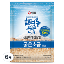 샘표 한여름눈꽃 굵은소금, 1kg, 6개