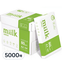 한국제지 밀크 그린 80g, 5000매, A4