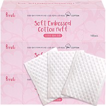 프레티 소프트 엠보 코튼 화장솜, 100매, 3개