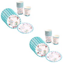 파티해 생일 파티접시 18cm 20p + 파티컵 20p 세트 놀이동산, 1세트