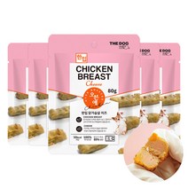 더독 오븐애 촉촉한 강아지 건강 소프트 간식 80g, 닭가슴살 + 치즈 혼합맛, 5개