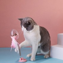 마이바우 깃털 에그볼타워 스낵볼 고양이 장난감, 핑크
