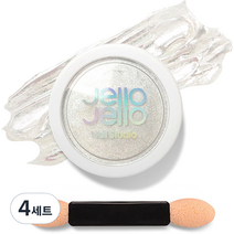 젤로젤로 젤네일 아트 엣지빔 미러 파우더 글리터 + 브러쉬 세트, 4세트, JP09 새틴펄(글리터)