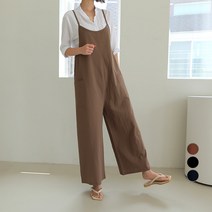 빼빼 여성용 사이드포켓 와이드 점프 슈트