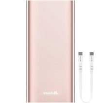 밸류엠 슬림 메탈 PD 고속 보조배터리 10000mAh + CtoC 케이블, 로즈골드, BND-PM10PQ