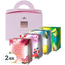 아워티 올 더 타임 티 선물세트, 레몬 얼그레이티 17.1g x 4p + 오렌지 자몽티 18.9g x 4p + 버리썸 히비스커스티 15.1g x 4p + 파앤애플 민트티 18.2g x 4p + 메세지카드, 2세트