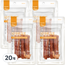 네츄럴랩 강아지 건강한 육포 간식 스틱, 오리가슴살, 80g, 20개