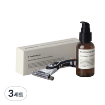 레이지소사이어티 5중날 면도기 스타터킷, 면도핸들 + 5중날 카트리지 + 시카 쉐이빙 젤 2.3 50ml, 3세트