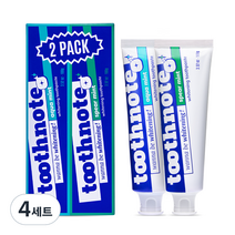 투스노트 미백 치약 아쿠아 민트 + 스피아 민트 2종 세트, 200g, 4개