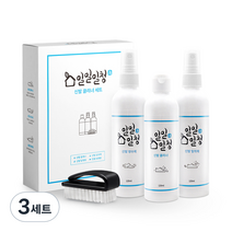 일일일청 신발 클리너 얼룩 제거제 120ml + 탈취제 120ml + 코팅제 120ml + 전용솔 세트, 3세트