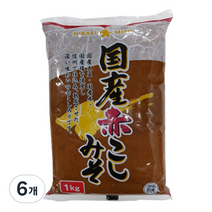 히까리미소 아카코시 미소 된장, 1kg, 6개