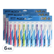 하이코스 프로텍트 나인 에스 소프트 미세모 칫솔 5 + 5, 10개입, 6세트
