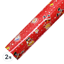 뽀로로 크리스마스 비닐 증착롤 포장지 53cm x 12m, 별적색, 2개