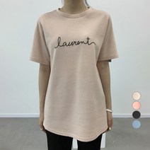더보느 여성용 레터링 반팔 티셔츠