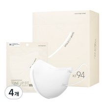 참존 톤업핏 블랙라벨 라이트 황사용마스크 중형 KF94, 25개입, 4개, 오픈 화이트