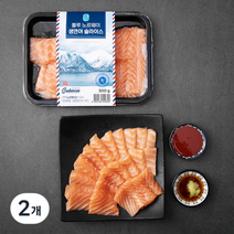 블루씨푸드 노르웨이 생연어 슬라이스, 300g, 2개