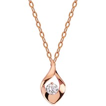 [볼라주얼리] 킨트주얼리 여성용 14K 다이아몬드 리본 담수진주 목걸이 + 쇼핑백