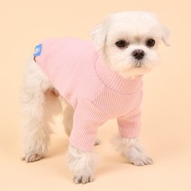 [애견생활복] 올치 강아지 고양이 파스텔 터틀넥 티셔츠, 핑크