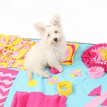 멍지 강아지 알록달록 노즈워크 훈련 담요 스너플 매트 105 x 70 cm, 블루, 1개