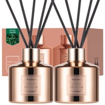 쿤달 퍼퓸 디퓨저 로즈골드 에디션 200ml 2개 + 섬유스틱 10개, 허브민트향