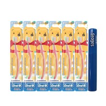 오랄비 스테이지스 1단계 곰돌이푸 영유아칫솔 + 칫솔케이스, 푸의 친구들, 6개입