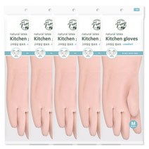 프로그 라텍스 컴포트 고무장갑 양손세트, 베이비 핑크, 중(M), 5세트