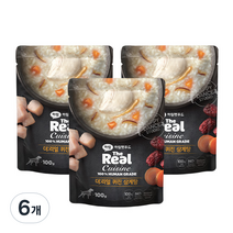하림펫푸드 더리얼 퀴진 강아지 습식파우치, 삼계탕, 100g, 6개