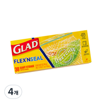 글래드 플렉스앤씰 지퍼백 일반 중형 38p, 4개
