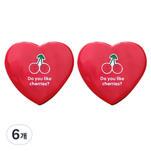 알럽뷰 하트모양 유니크 렌즈케이스, 레드, 6개