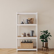 스피드랙 조립식 철제 앵글 선반 4단 800 x 400 x 1500 mm, 화이트, 1개