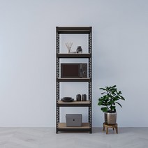 스피드랙 조립식 철제 앵글 선반 5단 600 x 400 x 1800 mm, 블랙, 1개