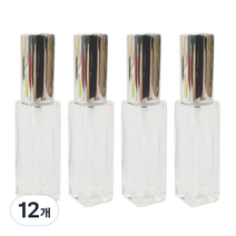 ABM 유리 향수공병 10ml, 실버 + 투명, 12개