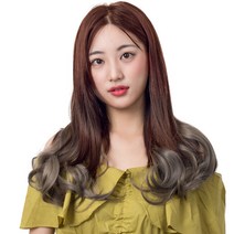 투컬러 웨이브 붙임머리 50cm 130g, 라이트 + 애쉬그레이, 1개