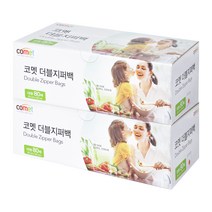 코멧 더블지퍼백 대형 80매, 2개, 대(L)