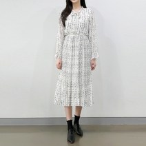 빼빼 쉬폰 플리츠주름 긴팔 롱원피스