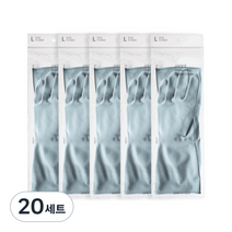 생활공작소 라텍스 고무장갑 일반형 양손 세트, 파스텔블루, 대(L), 20세트