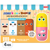 2080 브레드이발소 어린이 치약 80g x 4종 + 치즈 앤 마카롱 커플컵 세트, 4세트